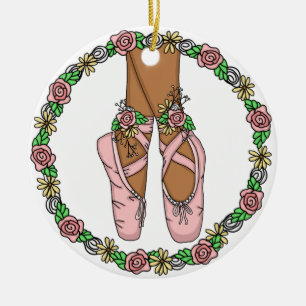 Kerstballetslippers, speciaal aangepast keramisch ornament