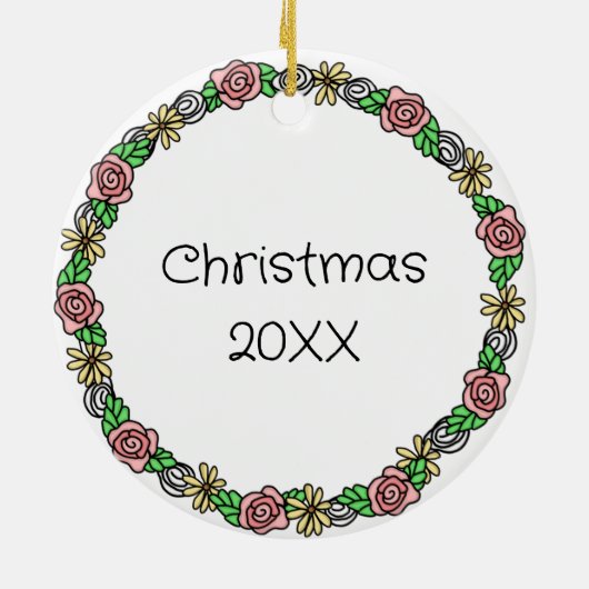 Kerstballetslippers, speciaal aangepast keramisch ornament (Achterkant)