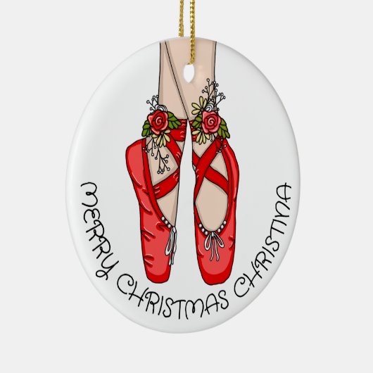 Kerstballetslippers, speciaal aangepast keramisch ornament (Rechts)