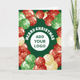 Kerstballonnen Custom Business Logo Groen Feestdagen Kaart