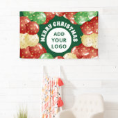 Kerstballonnen Custom Company Party Groen Spandoek (Insitu)