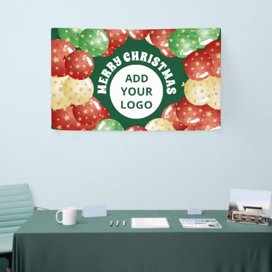Kerstballonnen Custom Company Party Groen Spandoek (Beurs)