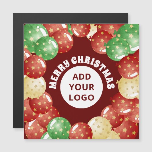 Kerstballonnen Custom Company Rode Kaart (Voorkant / Achterkant)