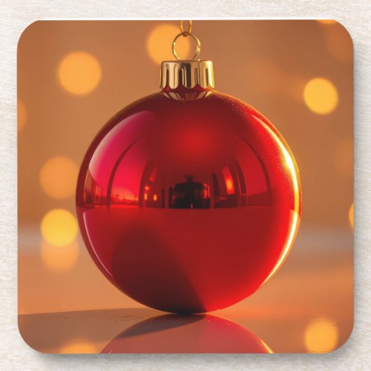 Kerstbalornament Bier Onderzetter (Voorkant)