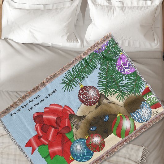Kerstbalornament Siamees Kat Grappig Deken