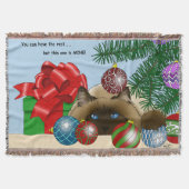 Kerstbalornament Siamees Kat Grappig Deken (Voorkant)