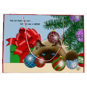 Kerstbalornament Siamees Kat Grappig Groot Cadeauzakje (Achterkant)