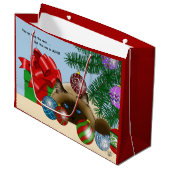Kerstbalornament Siamees Kat Grappig Groot Cadeauzakje (Voorkant Gekanteld)