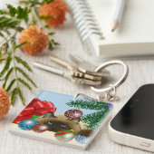 Kerstbalornament Siamees Kat Grappig Sleutelhanger (Voorkant Rechts)