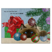 Kerstbalornament Siamees Kat Grappig Snijplank (Voorkant)