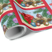 Kerstbalornament Siamese Kat Grappig Cadeaupapier (Rol Hoek)