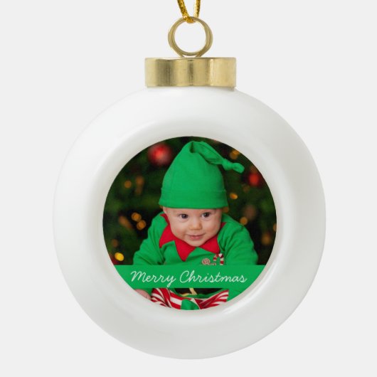 Kerstbalornamenten met baby keramische bal ornament (Voorkant)