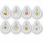 Kerstbalornamenten stickercollectie sticker (Voorkant)