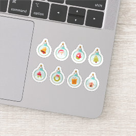 Kerstbalornamenten stickercollectie sticker