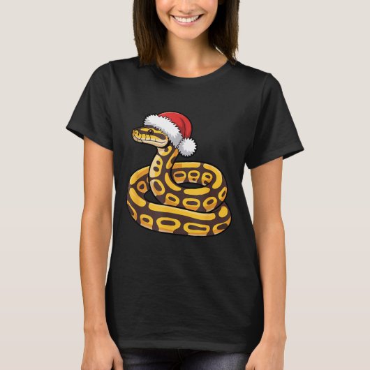Kerstbalpython Horrend Kersttrui Slangliefhebber T-shirt (Voorkant)