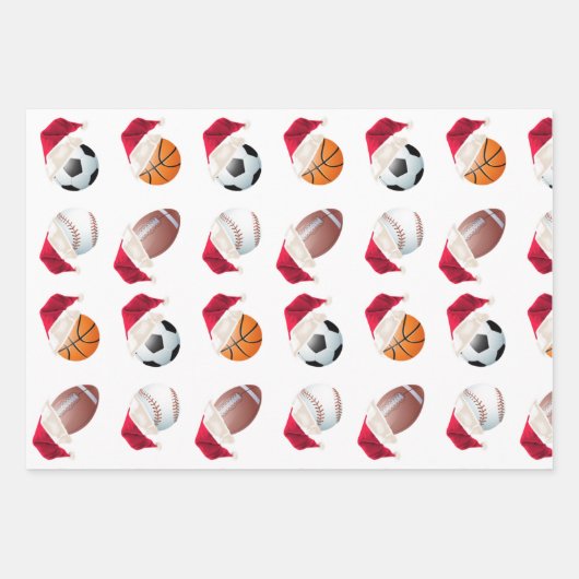 kerstbalsport Funny Santa Holiday Set Inpakpapier Vel (Voorkant)