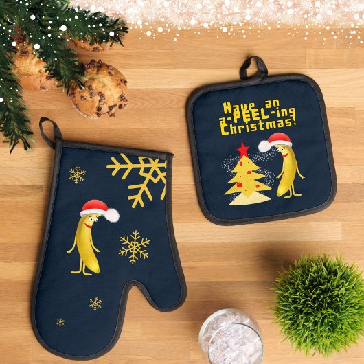 Kerstbanan Ovenwant & Pannenlap Set