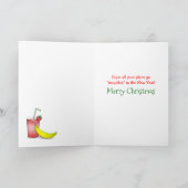 Kerstbanana Funny Feestdagen Kaart (Binnen)