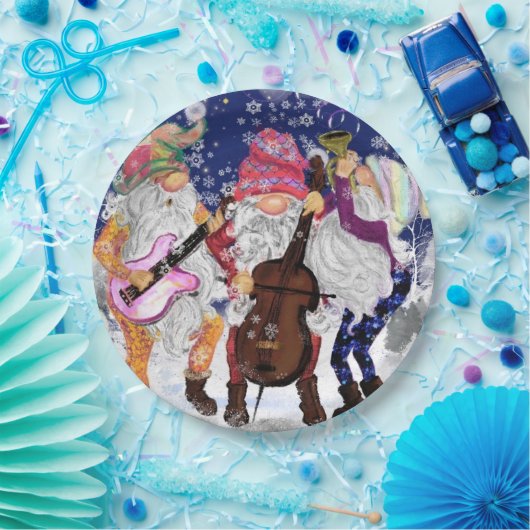 kerstband - Happy Song Papieren Bordje (Feest)