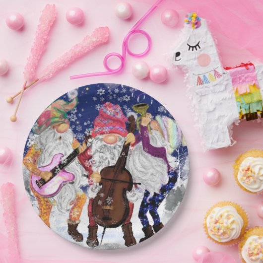 kerstband - Happy Song Papieren Bordje (Feest)