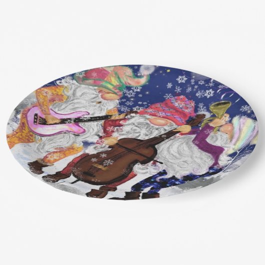 kerstband - Happy Song Papieren Bordje (Gekanteld)