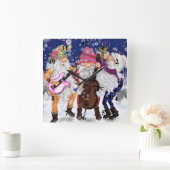 kerstband - Happy Song Vierkante Klok (Huis)