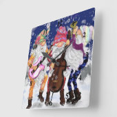 kerstband - Happy Song Vierkante Klok (Hoek)