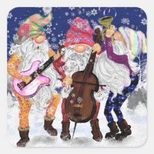 kerstband - Happy Song Vierkante Sticker