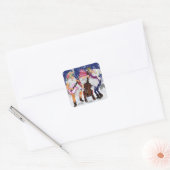 kerstband - Happy Song Vierkante Sticker (Envelop)