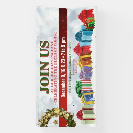 Kerstbanieren voor Kerk- of vakantiegangers Spandoek (Verticaal)