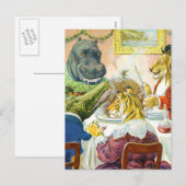 Kerstbanket in dierenland feestdagenkaart (Voorkant / Achterkant)