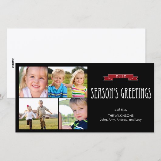 Kerstbanner Kerst Fotokaart Feestdagenkaart (Voorkant / Achterkant)