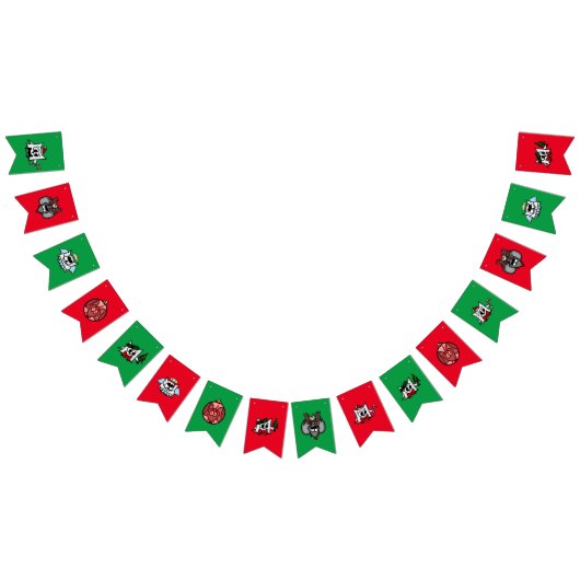 kerstbanner met Schattige feestritters Vlaggetjes (Alle)