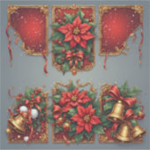 Kerstbanners met Poinsettia's Sticker (Voorkant)