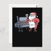 Kerstbarbecue Santa Claus Grill Smoker Steak Briefkaart (Voorkant / Achterkant)