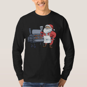 Kerstbarbecue Santa Claus Grill Smoker Steak T-shirt