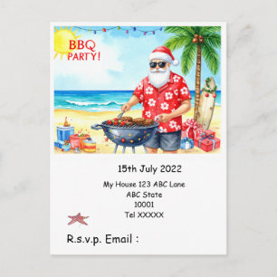 Kerstbarbecuefeest met Sinterklaas Briefkaart