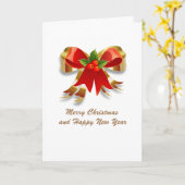 Kerstbarbeel Wenskaart Kaart (Gele Bloem)