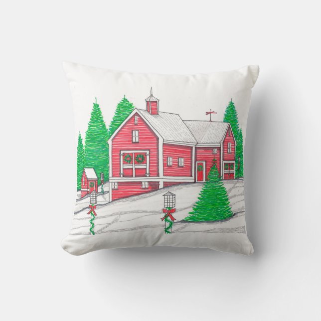 KerstBarn Pillow Kussen (Voorkant)