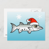 Kerstbarracuda Santa Feestdagenkaart (Voorkant / Achterkant)