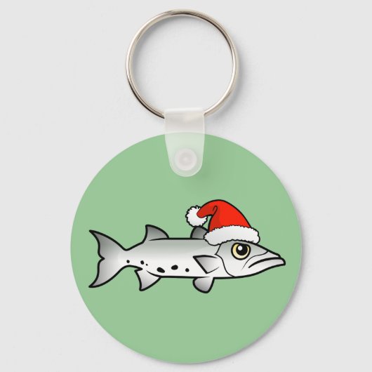 Kerstbarracuda Santa Sleutelhanger (Voorkant)