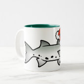 Kerstbarracuda Santa Tweekleurige Koffiemok (Voorkant links)