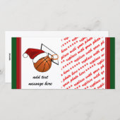 Kerstbasketbal  en Basketbalhoepel Feestdagenkaart (Voorkant / Achterkant)