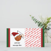Kerstbasketbal  en Basketbalhoepel Feestdagenkaart (Staand voorkant)