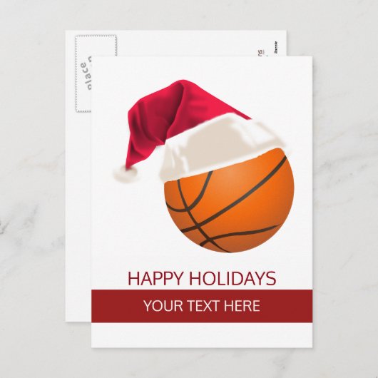 Kerstbasketbal Santa Hat briefkaarten (Voorkant / Achterkant)