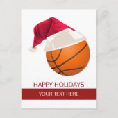 Kerstbasketbal Santa Hat briefkaarten (Voorkant)