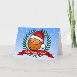 Kerstbasketbal stijl feestdagen kaart