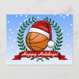 Kerstbasketbal stijl feestdagenkaart