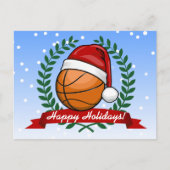 Kerstbasketbal stijl feestdagenkaart (Voorkant)