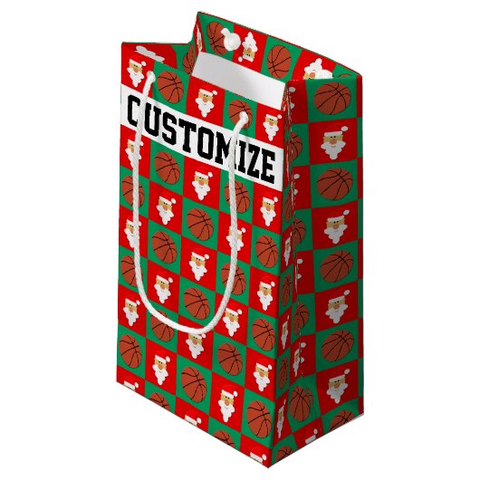 Kerstbasketballen en de Naam van de Aangepaste Spe Klein Cadeauzakje (Voorkant Gekanteld)